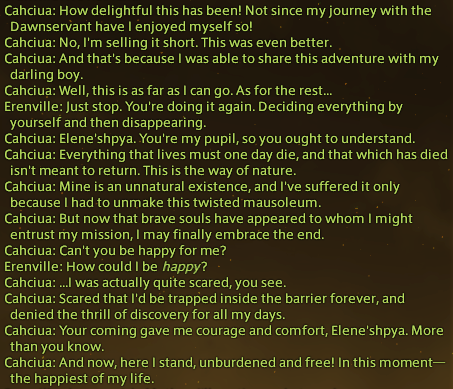 an image of green text from the game final fantasy xxiv. what it says is in the caption.
